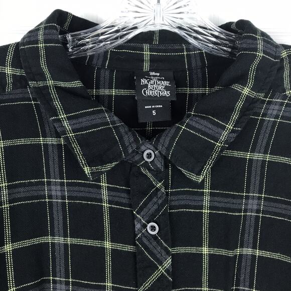 Torrid Nightmare Before Christmas Button Up Flannel Plaid Oogie Boogie Size 5X - Picture 2 of 9